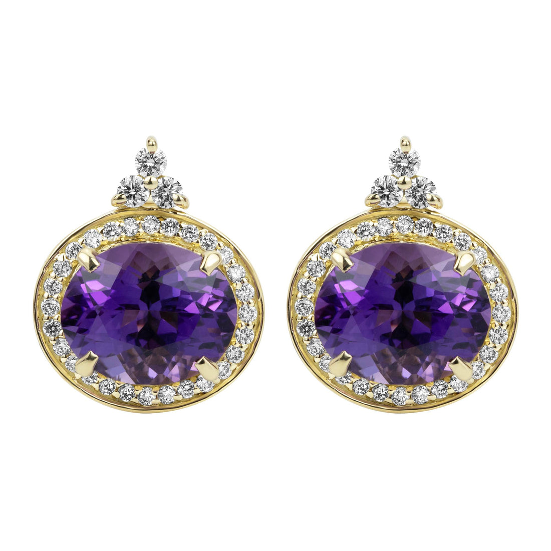 Earrings - Amethyst And Diamond | Singhvi Jewels