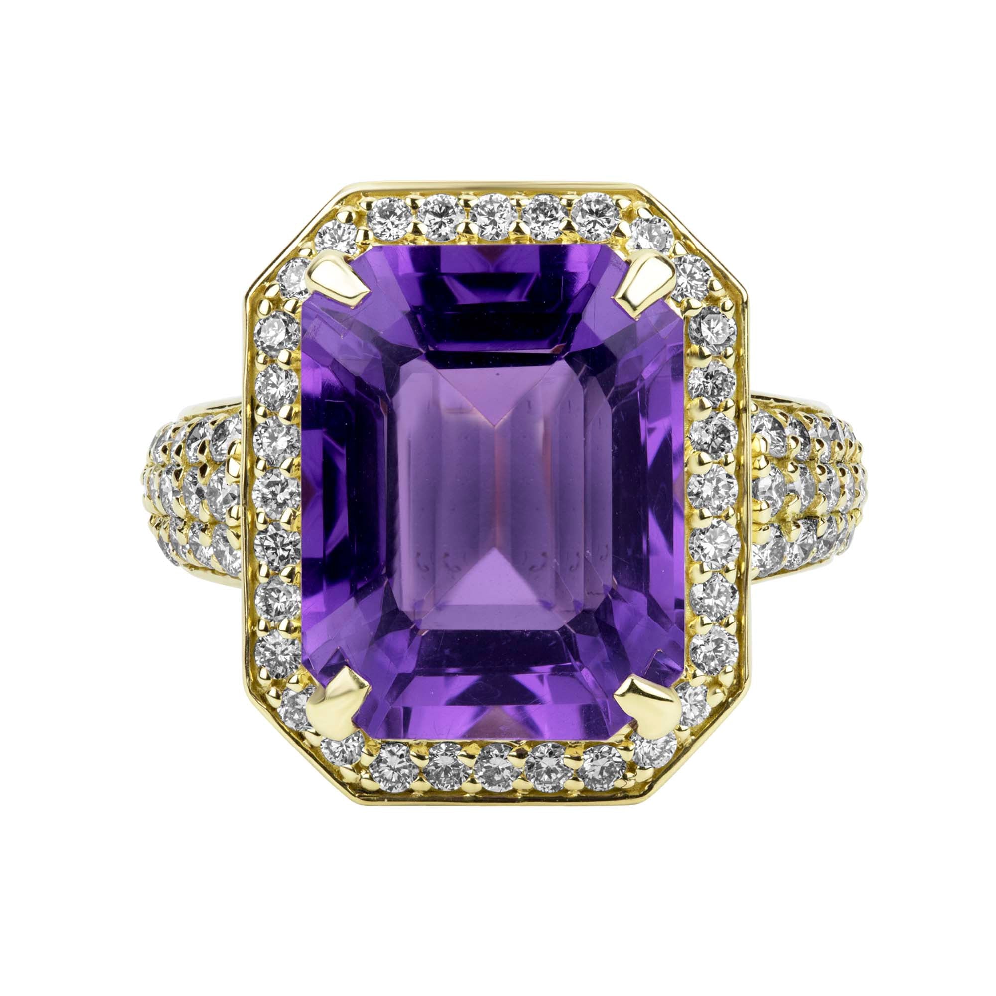 Ring - Amethyst And Diamond (2381C) | Singhvi Jewels