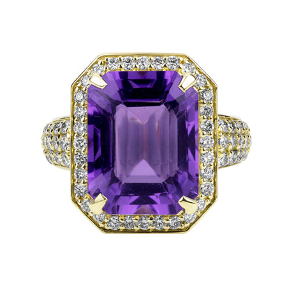 Ring - Amethyst And Diamond (2381C) | Singhvi Jewels