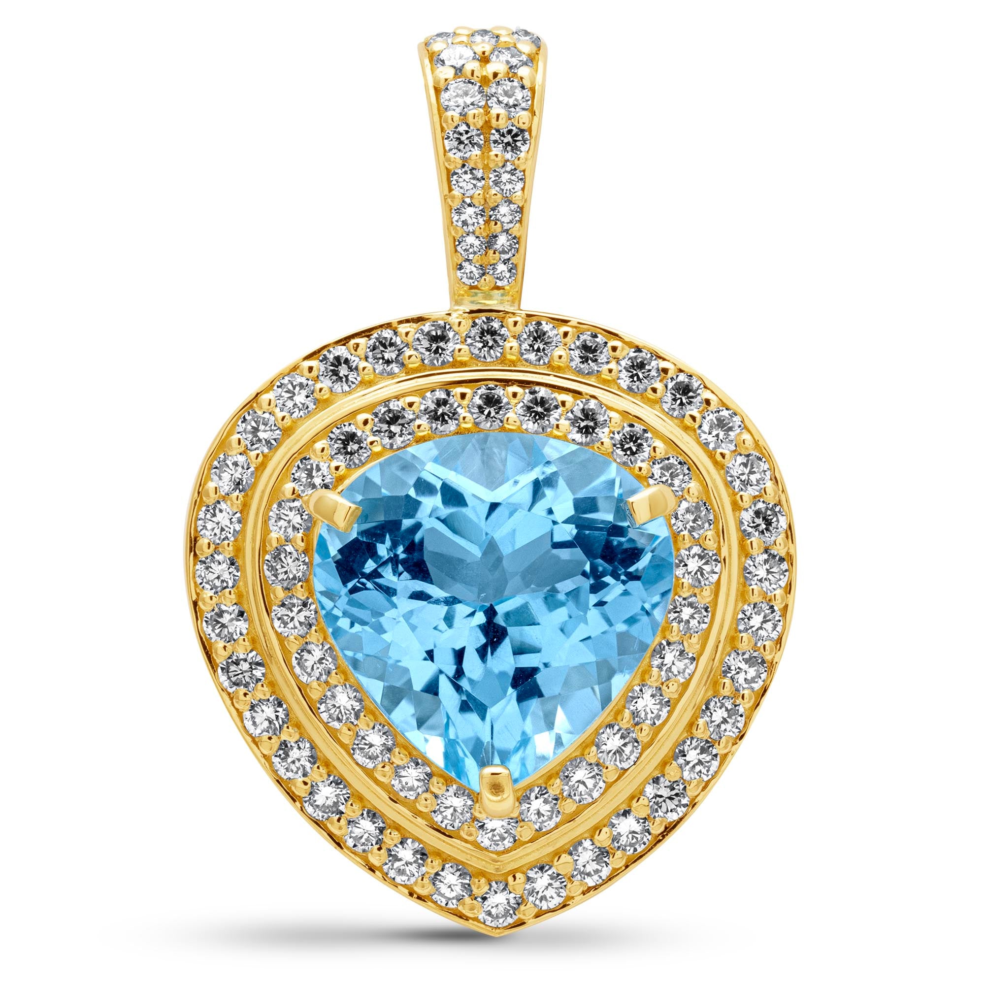 Pendant - Blue Topaz And Diamond