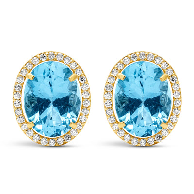 Repair - Earrings - Blue Topaz And Diamond (2437C)