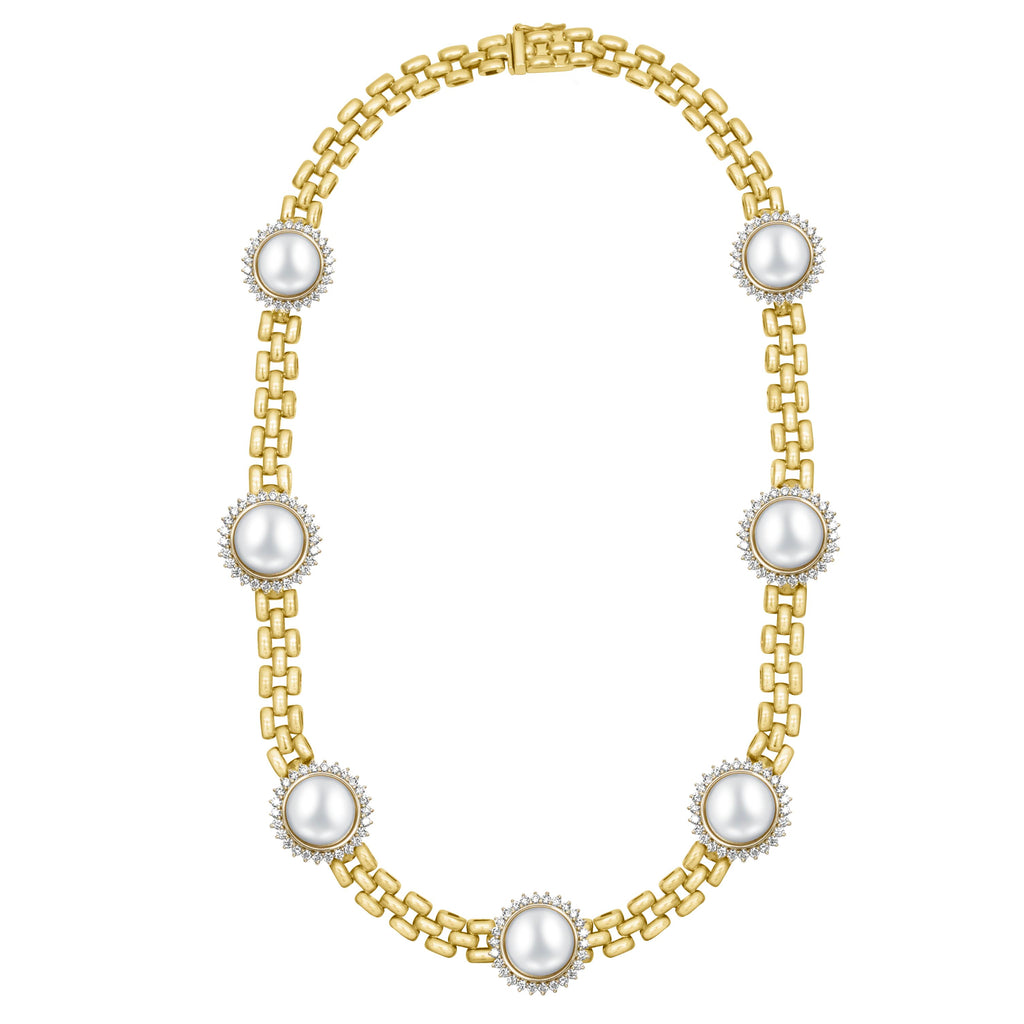 Necklace - South Sea Pearl And Diamond In 18k Gold