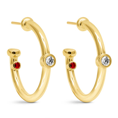 Earrings - Diamond And Ruby