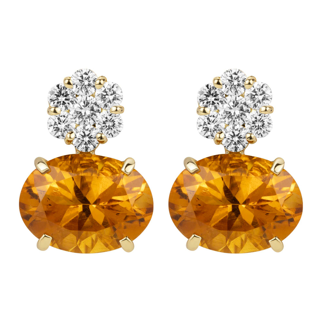 Earrings - Citrine and Diamond | Singhvi Jewels