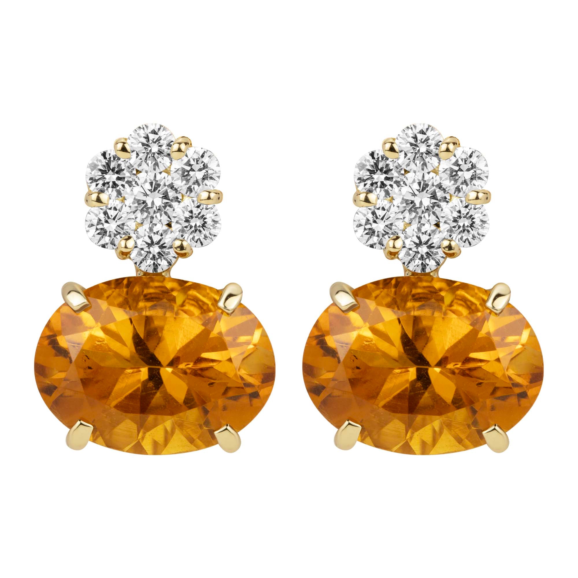 Earrings - Citrine And Diamond (2386J) | Singhvi Jewels