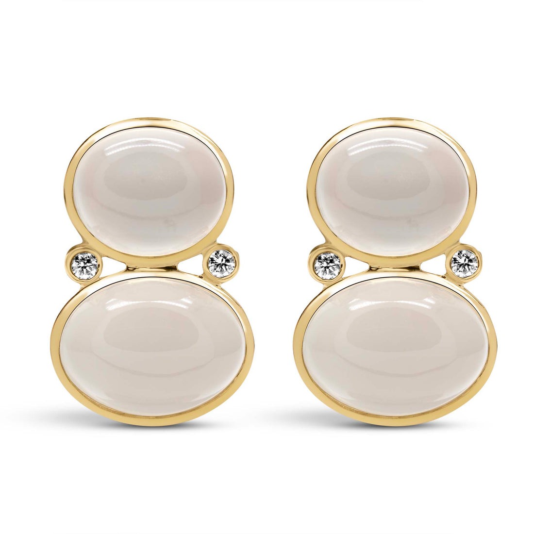 Earrings - Moonstone And Diamond | Singhvi Jewels