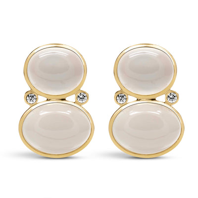 Earrings - Moonstone And Diamond