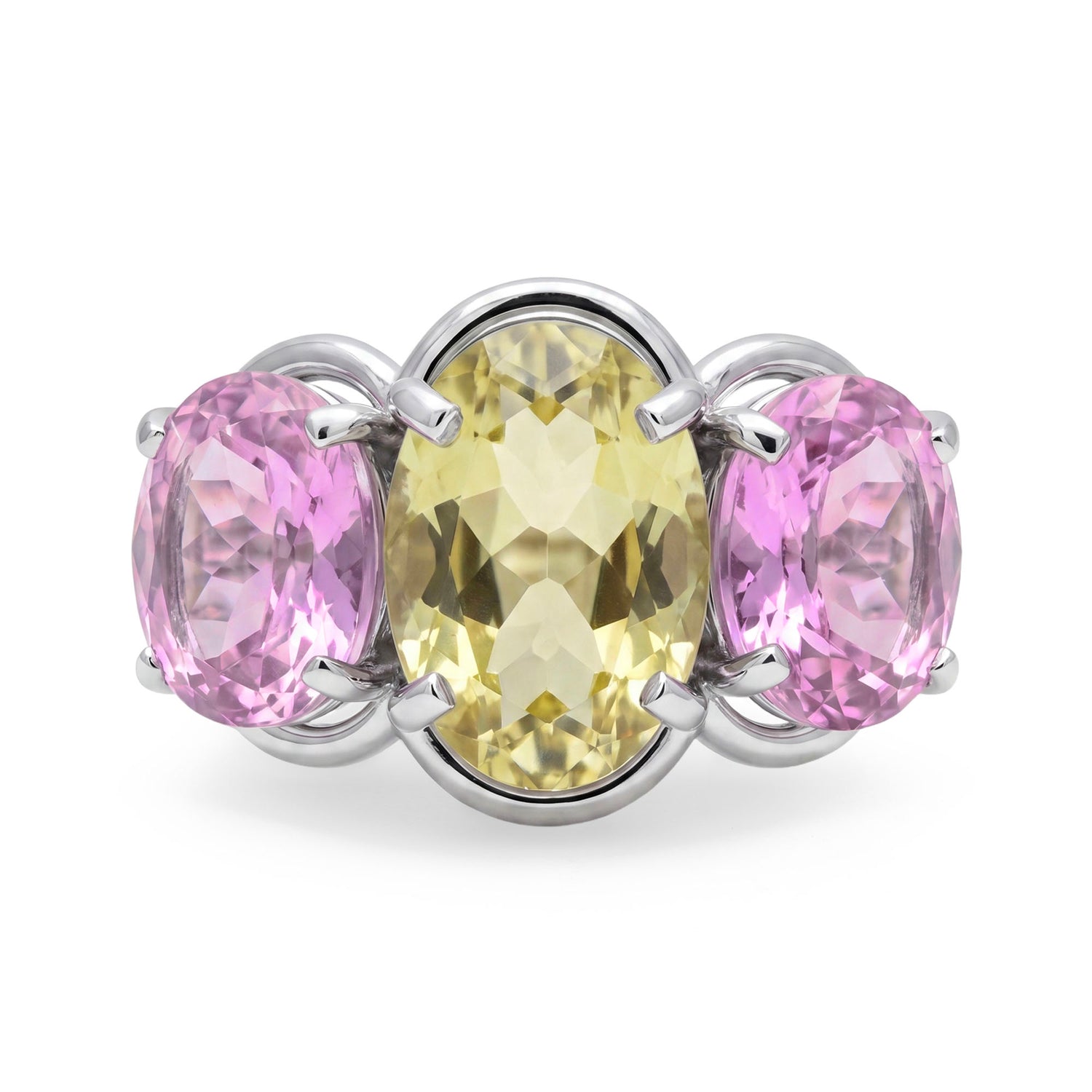 Ring - Lemon Quartz And Kunzite | Singhvi Jewels
