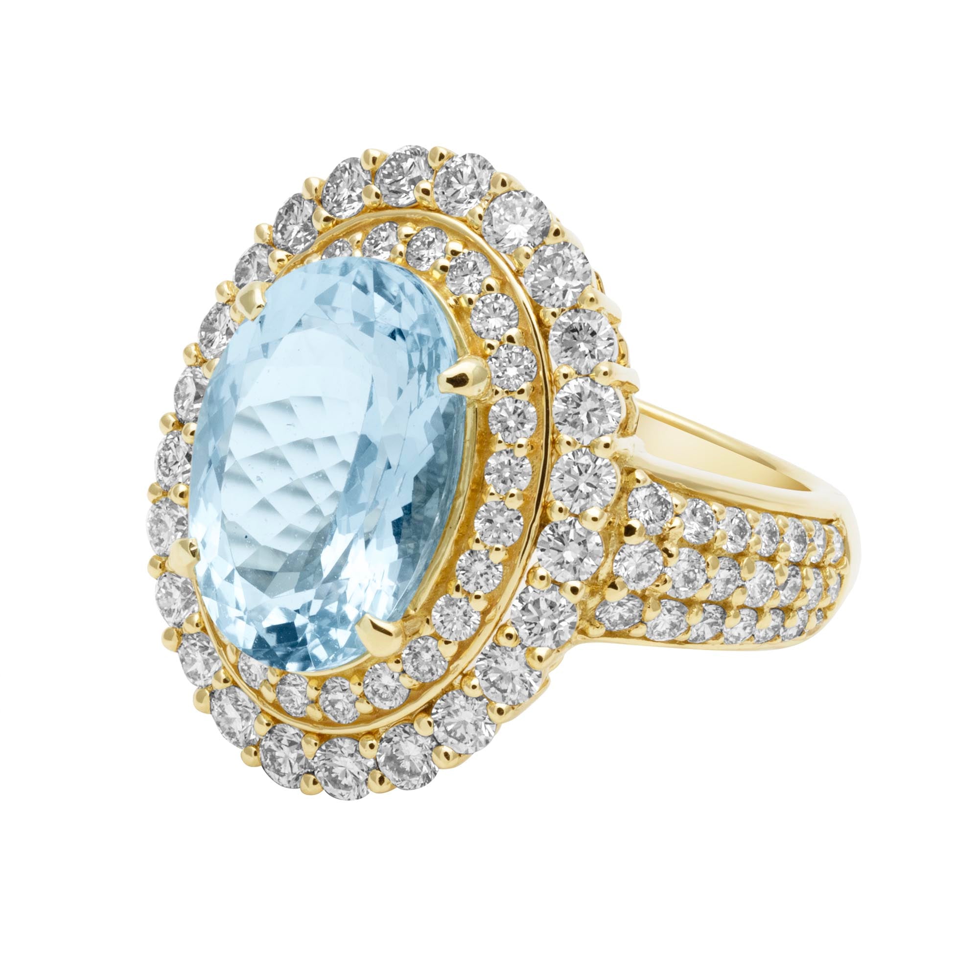 Ring - Aquamarine And Diamond (2390A) | Singhvi Jewels