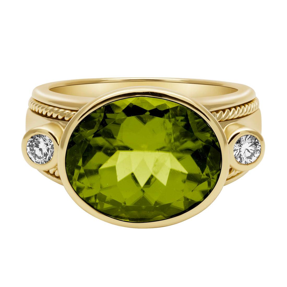 Ring - Peridot And Diamond | Singhvi Jewels