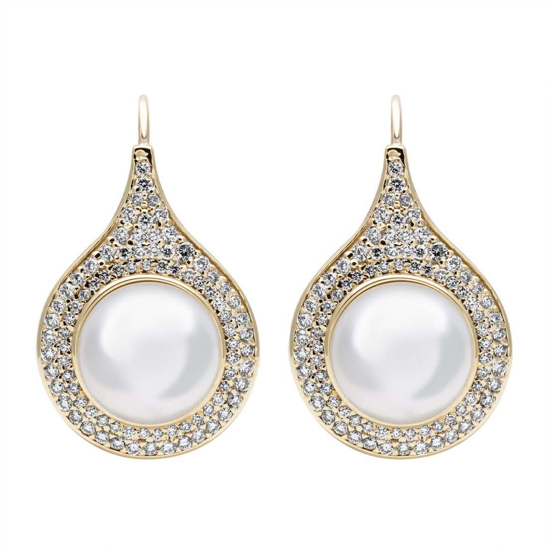 Earrings - South Sea Pearl and Diamond | Singhvi Jewels