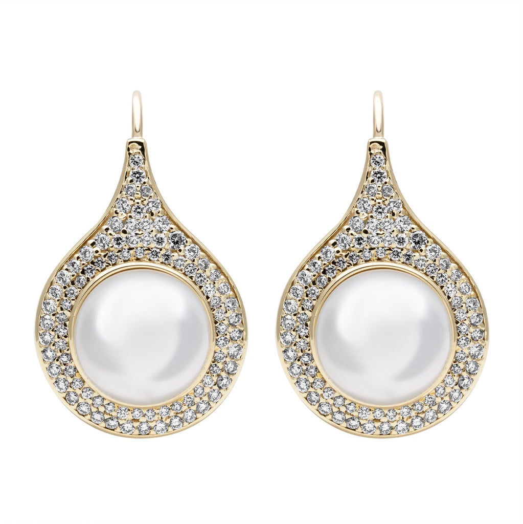 Earrings - South Sea Pearl And Diamond