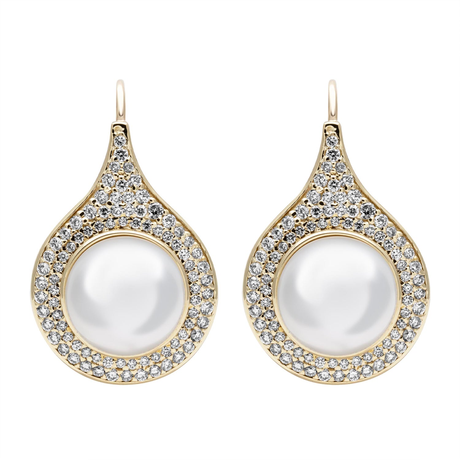 Earrings - South Sea Pearl And Diamond (2398A) | Singhvi Jewels