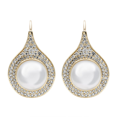 Earrings - South Sea Pearl And Diamond (2398A)