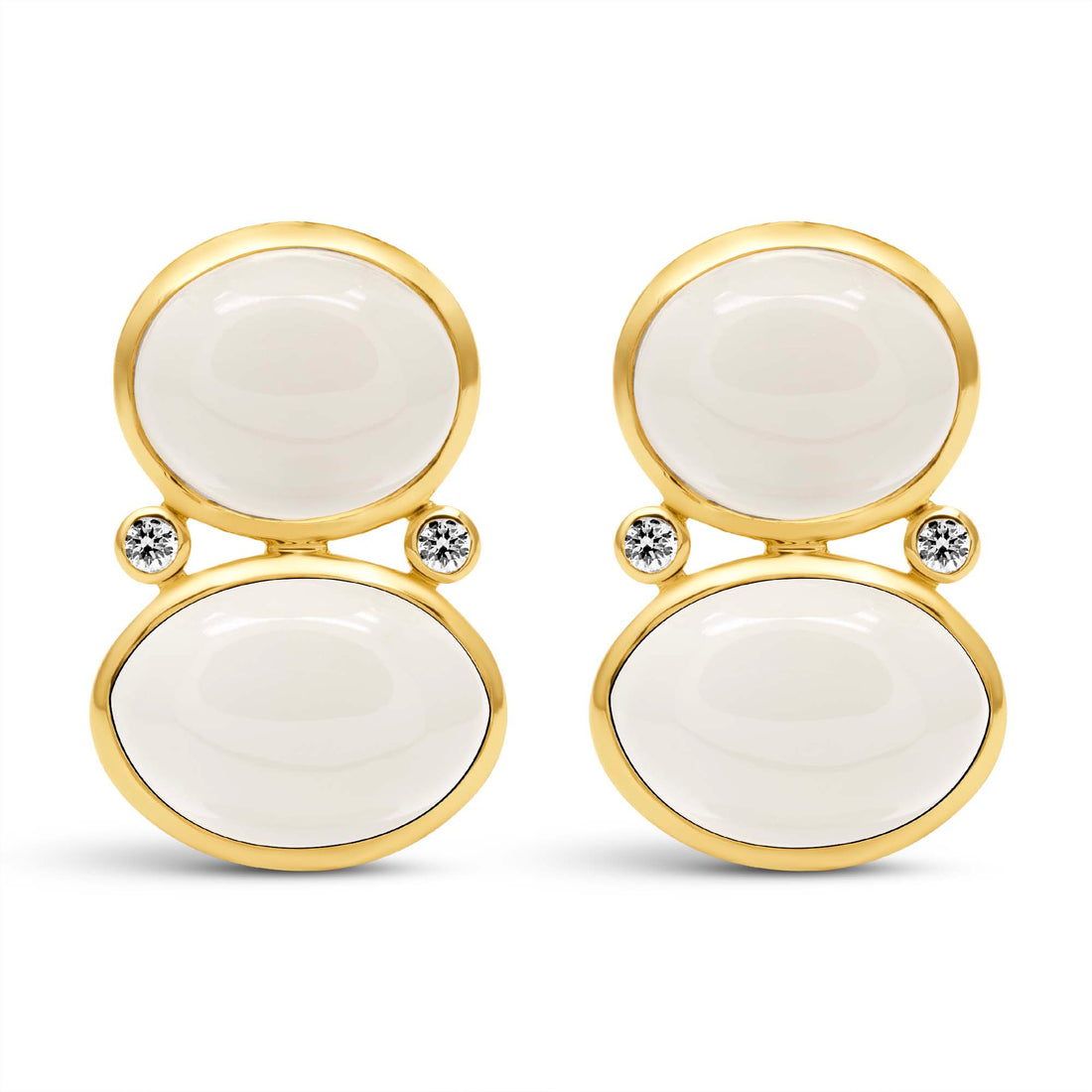 Earrings - Moonstone And Diamond | Singhvi Jewels
