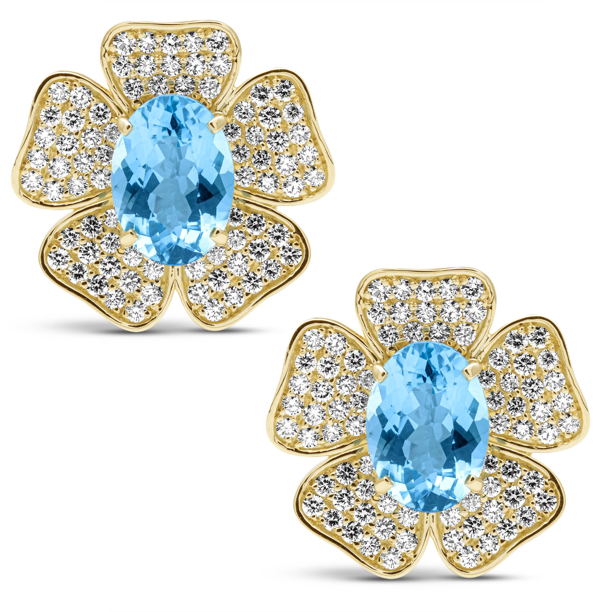 Earrings - Blue Topaz And Diamond | Singhvi Jewels