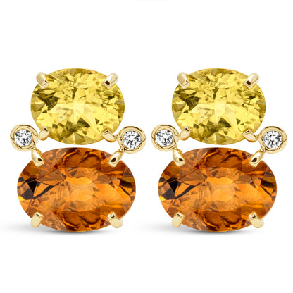 Earrings - Lemon Quartz, Citrine And Diamond | Singhvi Jewels