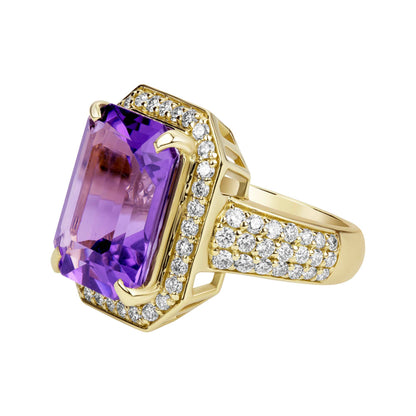 Ring - Amethyst And Diamond (2381C) | Singhvi Jewels