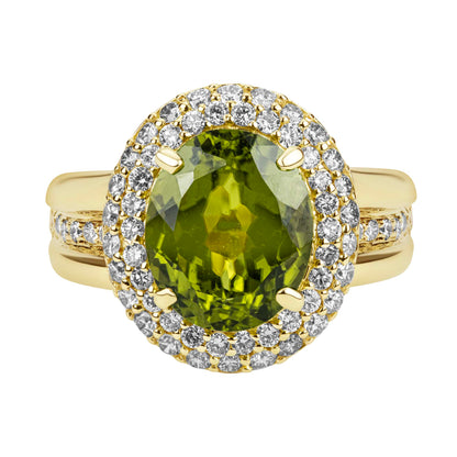 Ring - Peridot And Diamond (2380G) | Singhvi Jewels