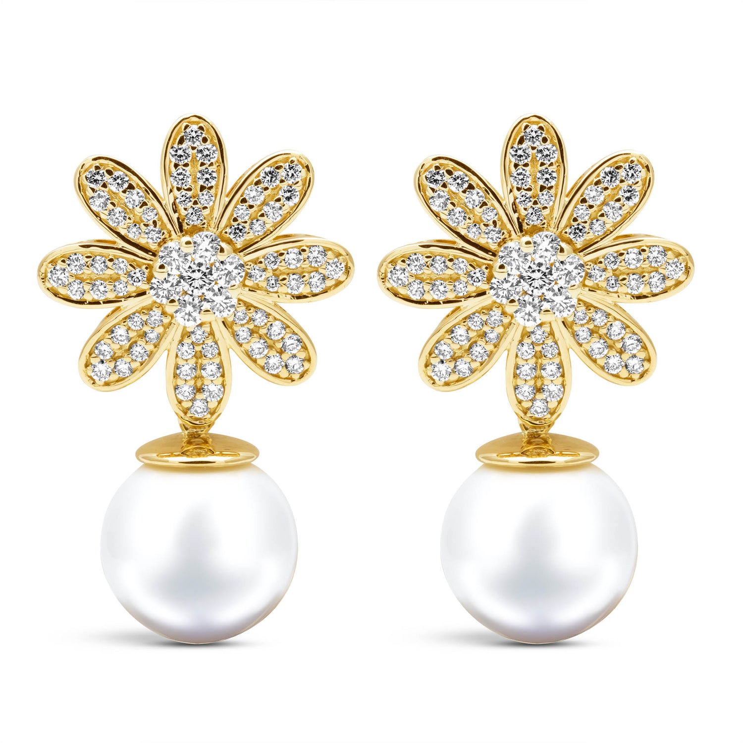 Earrings - South Sea Pearl And Diamond | Singhvi Jewels