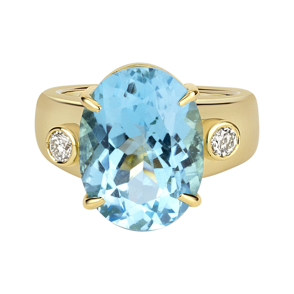 Ring - Blue Topaz And Diamond