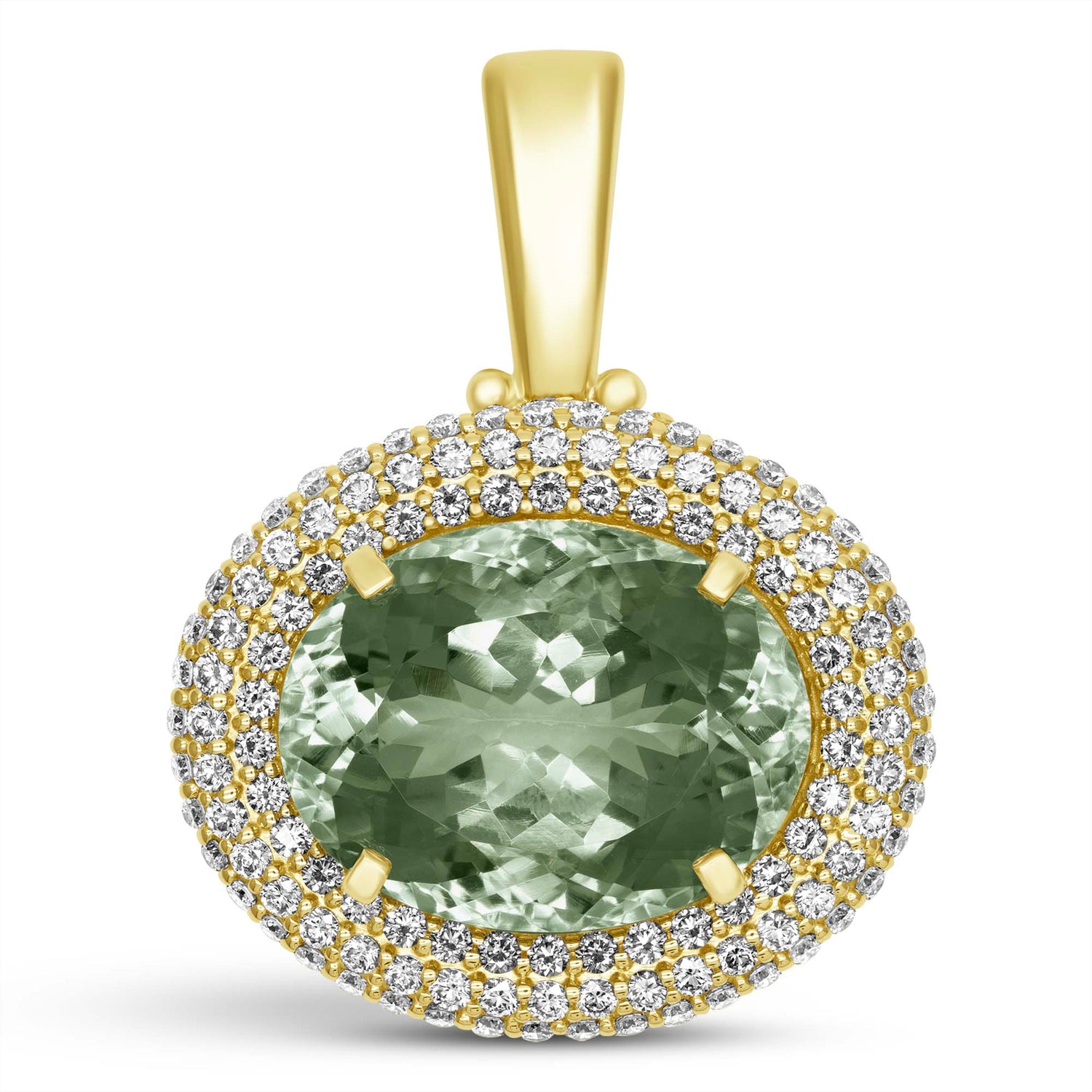 Pendant - Green Quartz And Diamond (2428A) | Singhvi Jewels
