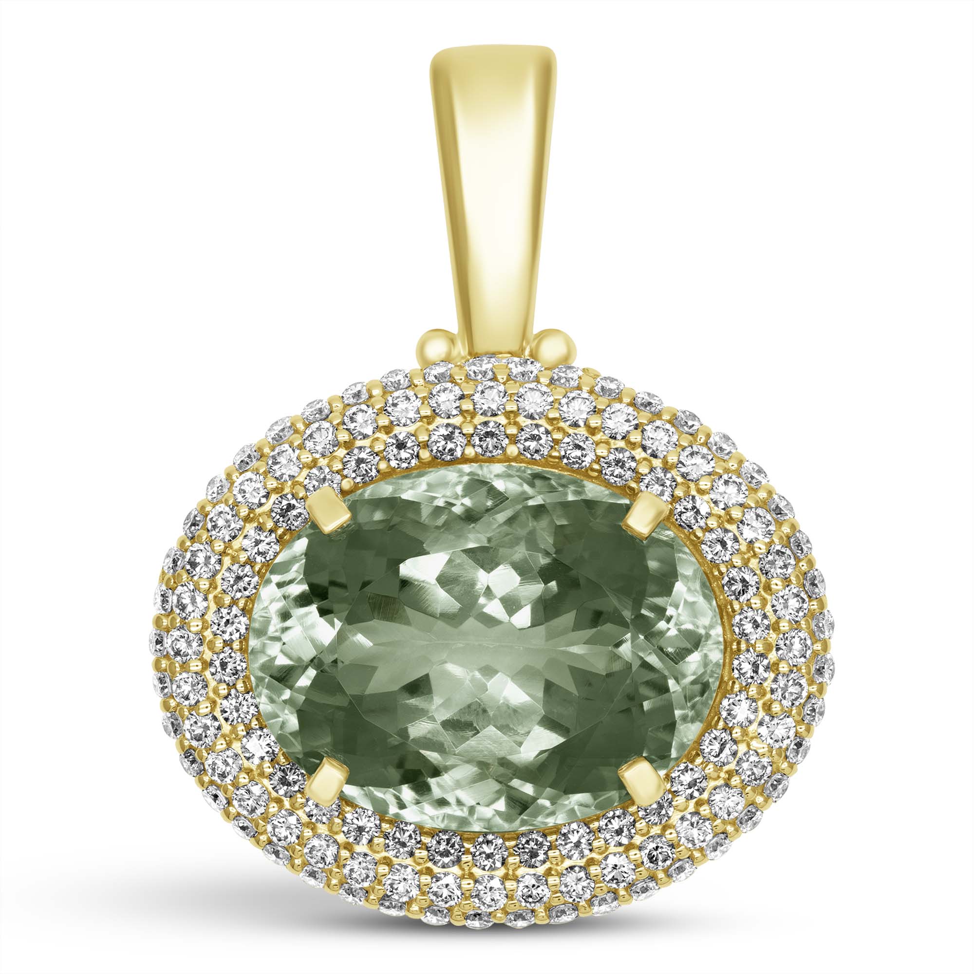 Pendant - Green Quartz And Diamond (2428A) | Singhvi Jewels