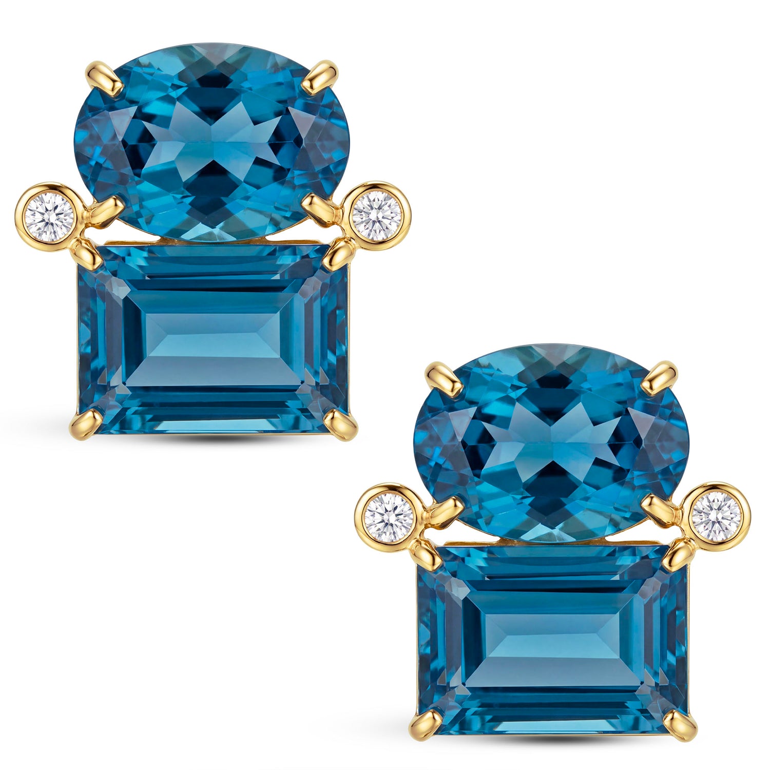 Earrings - Blue Topaz And Diamond | Singhvi Jewels