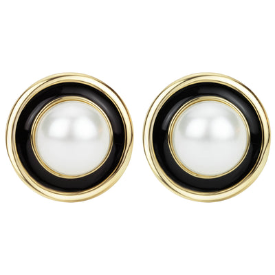 Earrings - South Sea Pearl (Enamel)