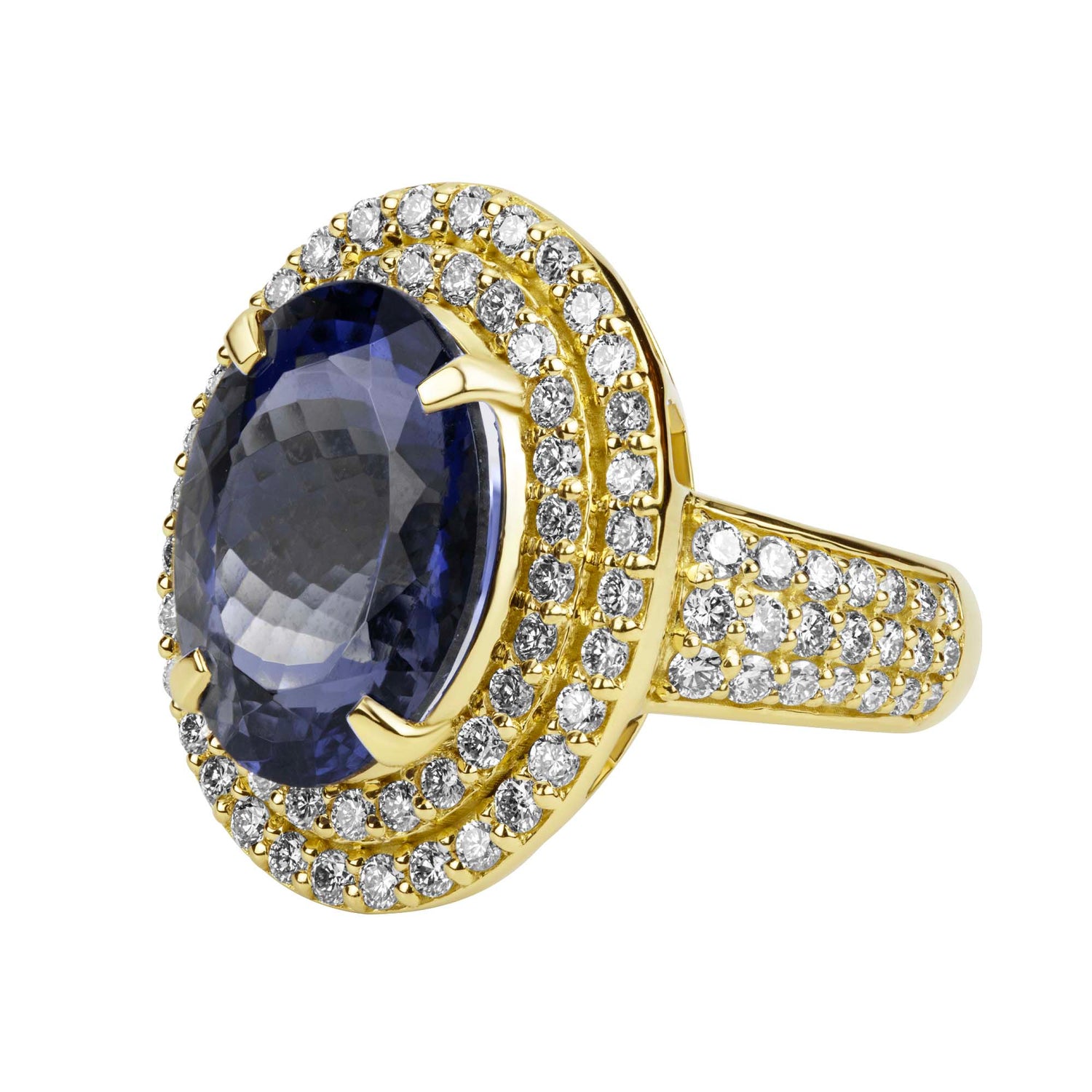 Ring - Iolite And Diamond (2380F) | Singhvi Jewels