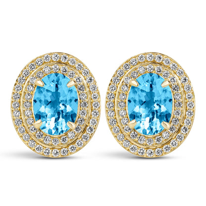 Earrings - Blue Topaz And Diamond | Singhvi Jewels