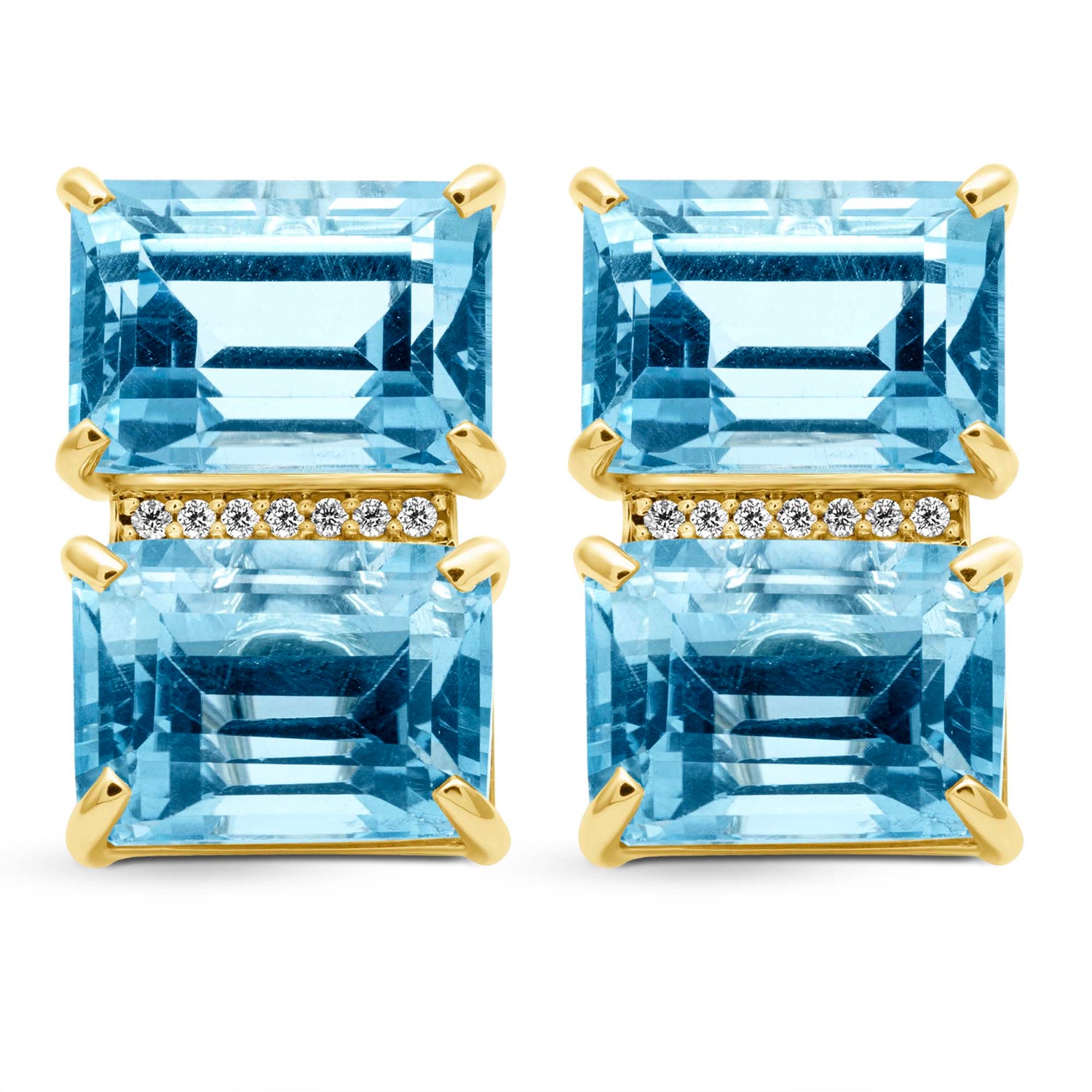 Earrings - Blue Topaz And Diamond | Singhvi Jewels