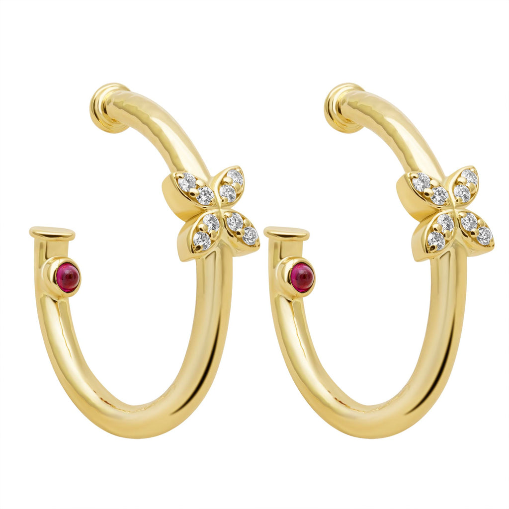 Earrings - Diamond & Ruby