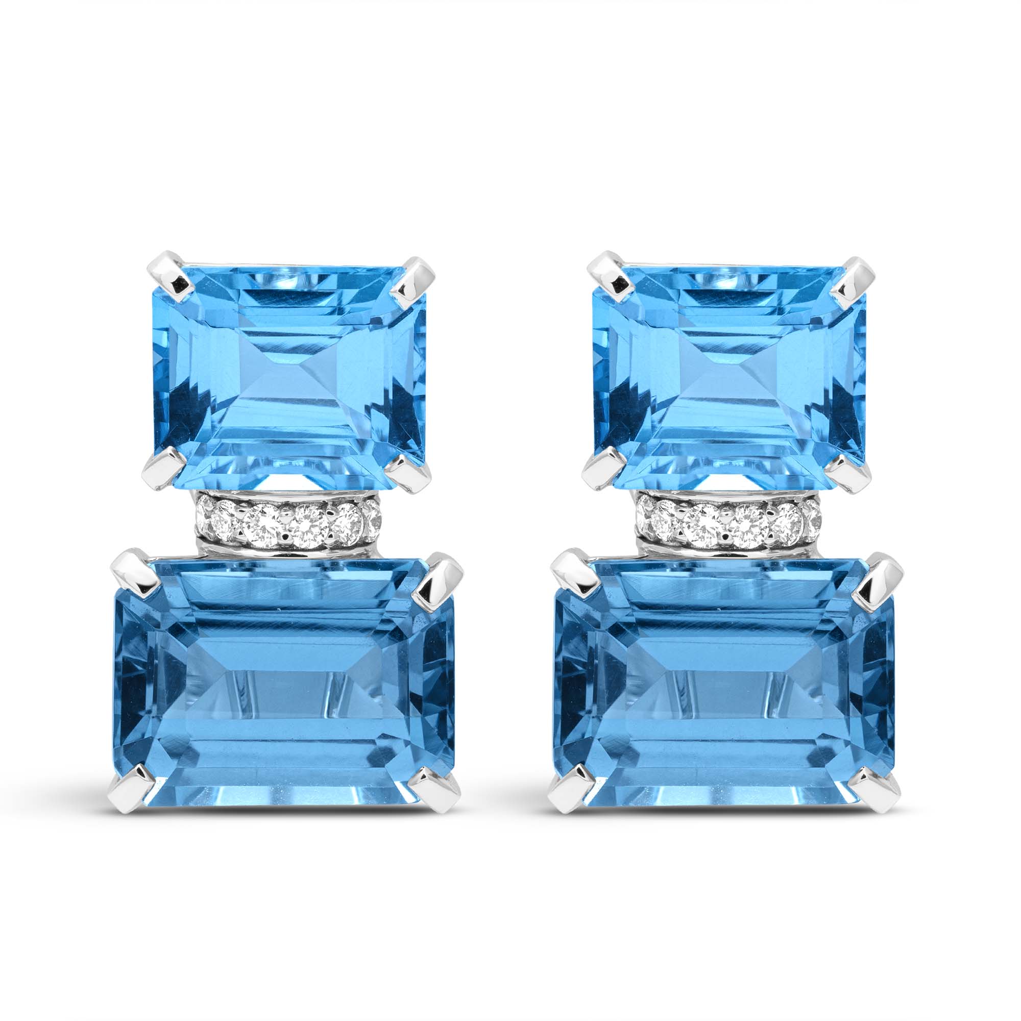 Earrings - Blue Topaz And Diamond | Singhvi Jewels