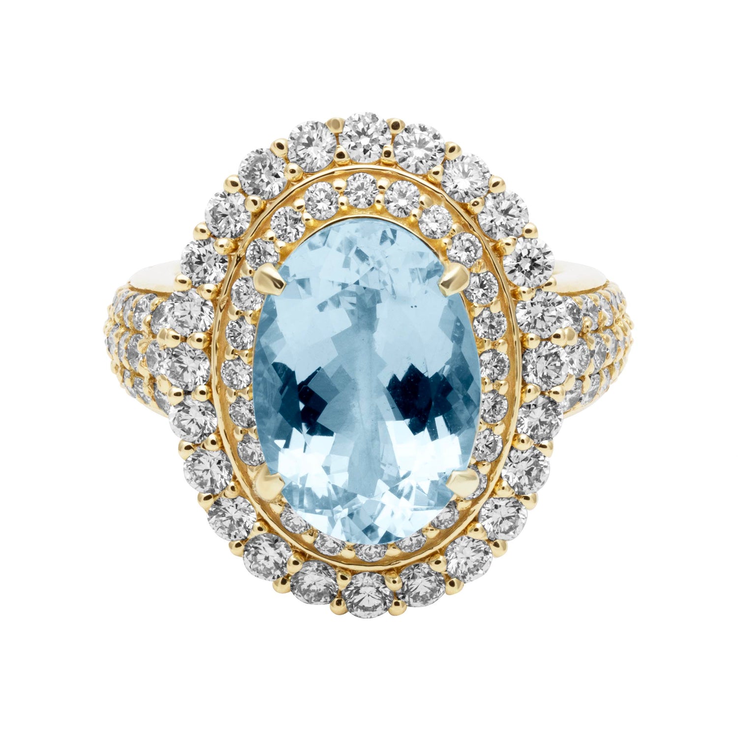 Ring - Aquamarine And Diamond (2390A) | Singhvi Jewels