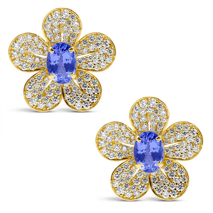 Earrings - Tanzanite And Diamond | Singhvi Jewels