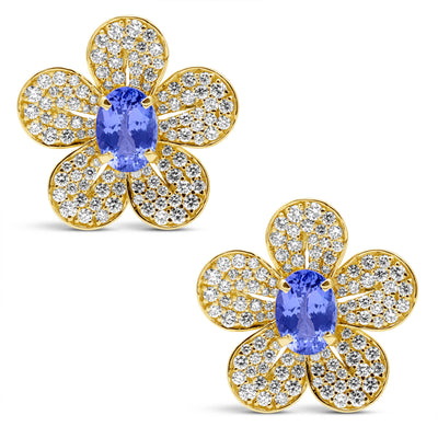 Earrings - Tanzanite And Diamond (2457G)