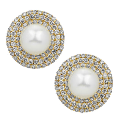 Earrings - South Sea Pearl And Diamond (2384E)
