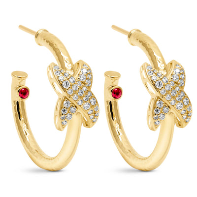 Earrings - Diamond And Ruby (2423D)
