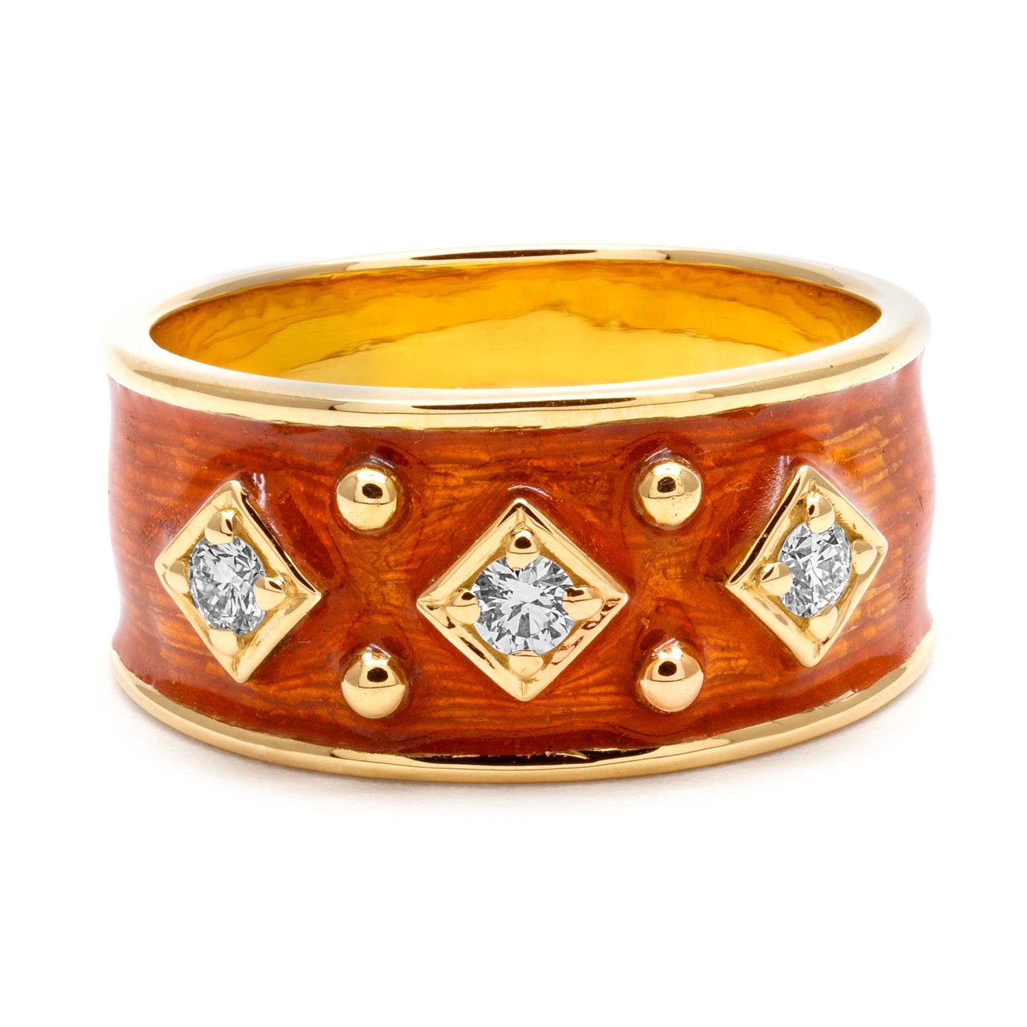 Ring - Diamond (enamel) In 18k Gold
