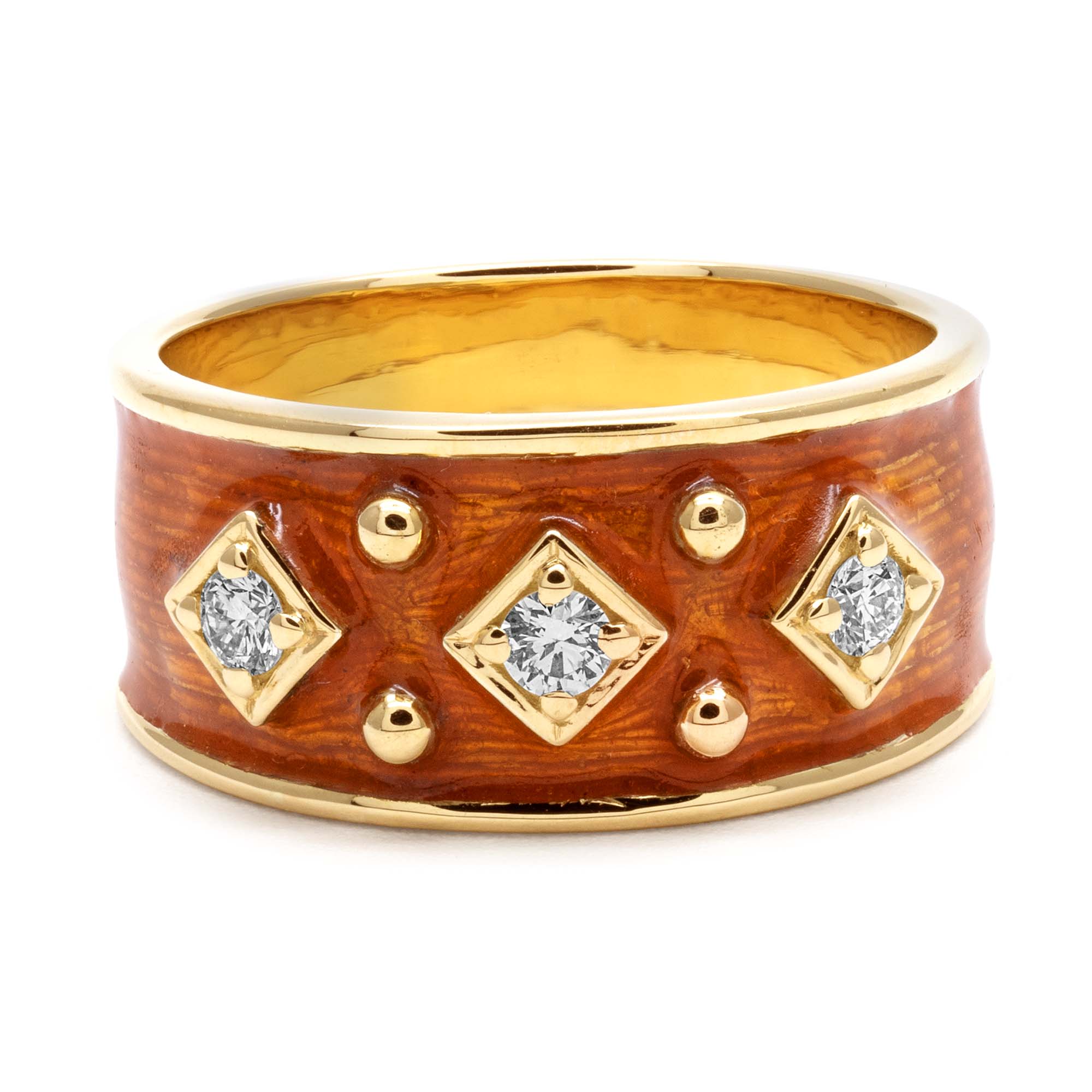 Ring - Diamond (enamel) In 18k Gold