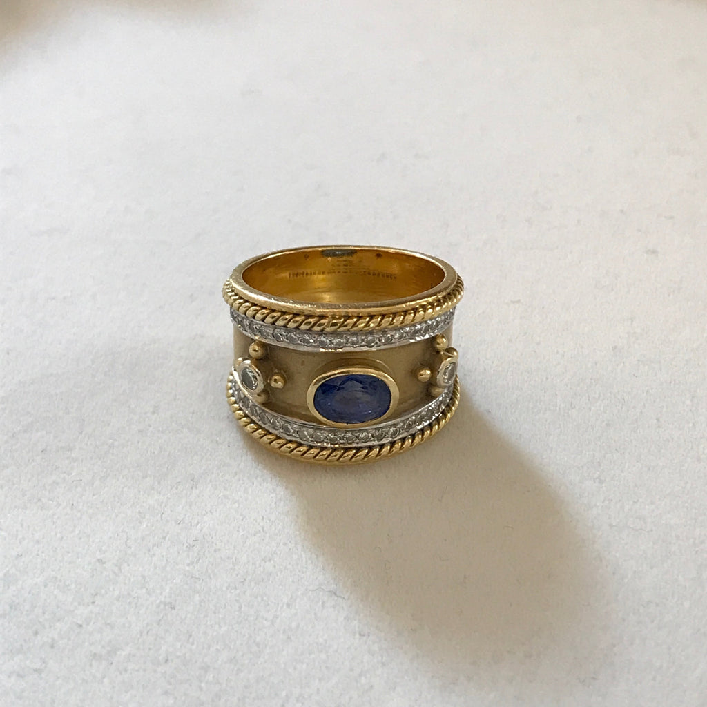 Repair - Ring - Blue Sapphire and Diamond