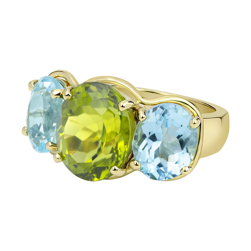 Ring - Peridot And Blue Topaz