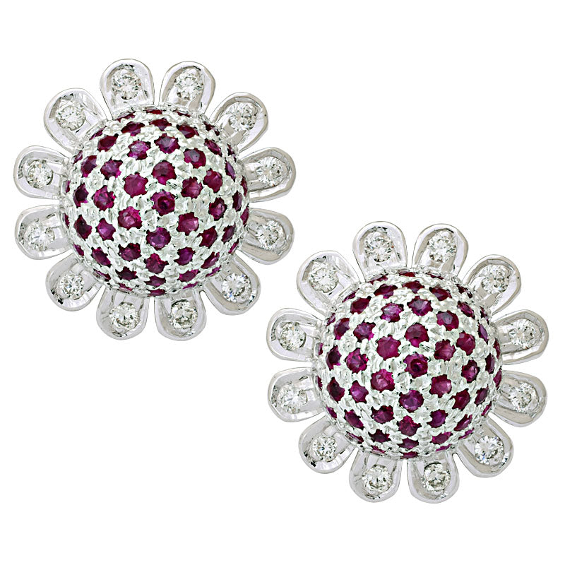 Earrings- Ruby And Diamond (218GS) | Singhvi Jewels