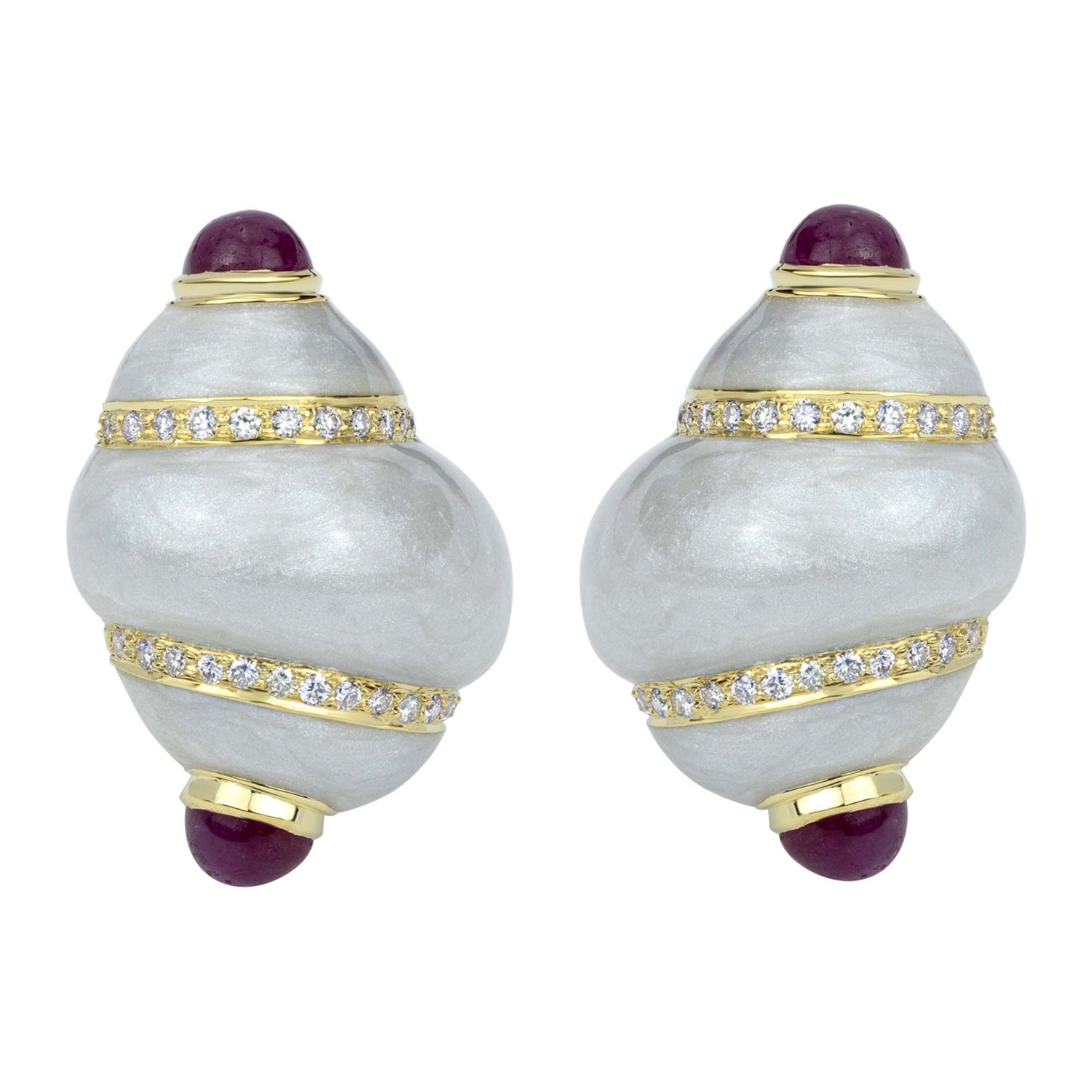 Earrings - Ruby And Diamond (Enamel) (2338A) | Singhvi Jewels