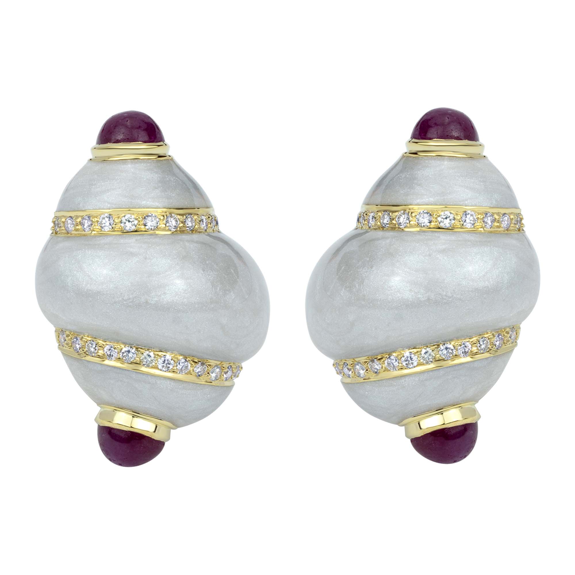 Earrings - Ruby And Diamond (Enamel) (2338A) | Singhvi Jewels