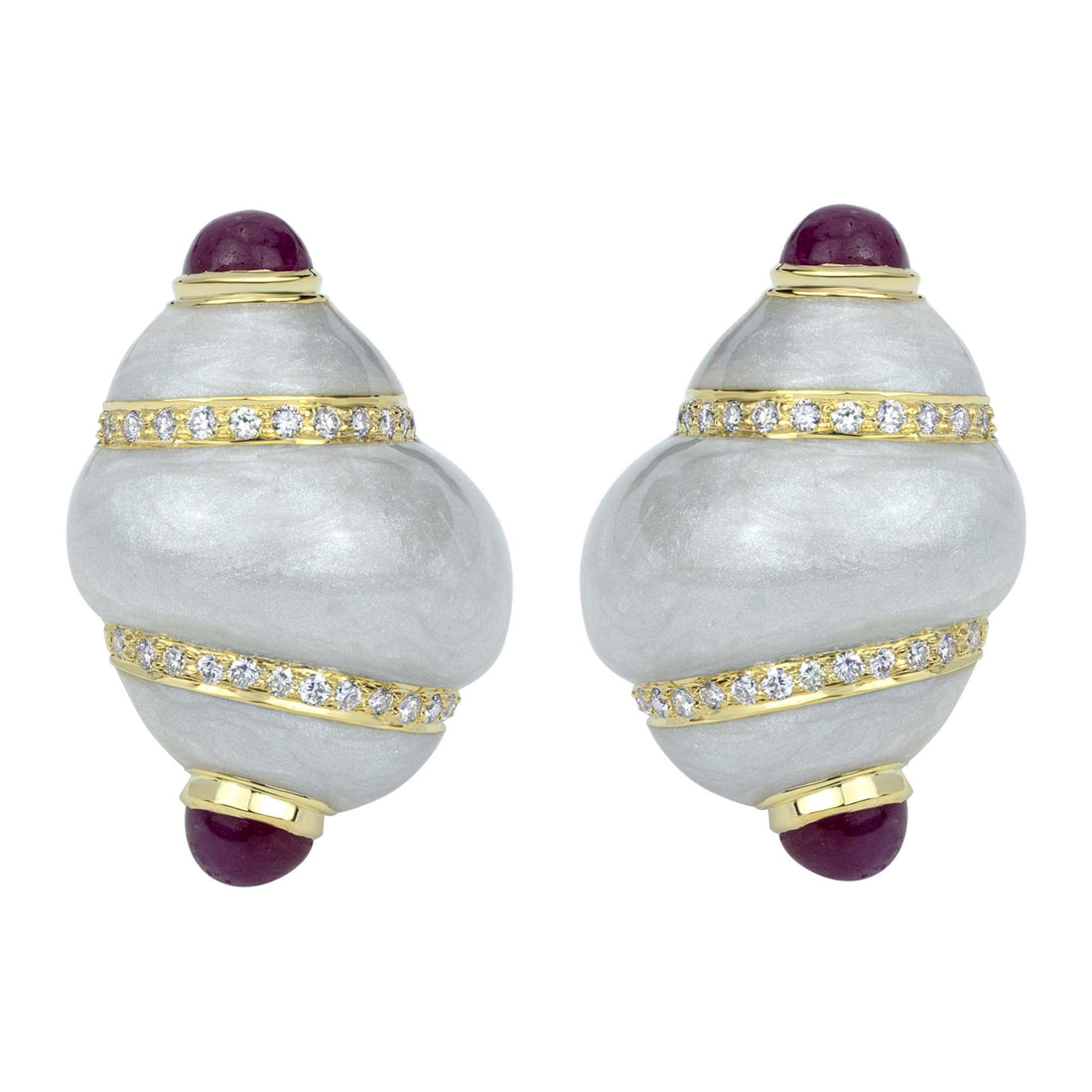 Earrings - Ruby and Diamond (Enamel) | Singhvi Jewels
