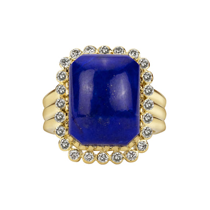 Ring - Lapis Lazuli &amp; Diamond (1630I) | Singhvi Jewels