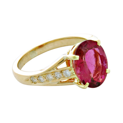 Ring- Rubellite And Diamond (1881F)