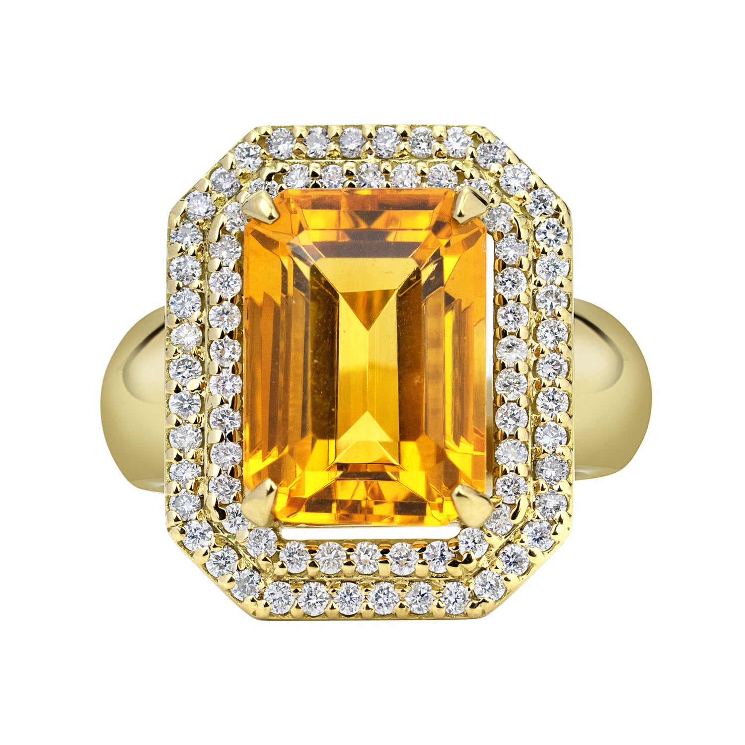 Ring Citrine And Diamond (2329D) | Singhvi Jewels